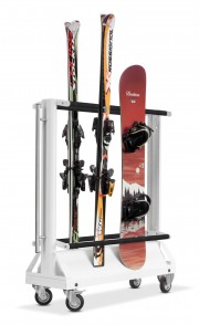 Rack à skis sur roulettes
